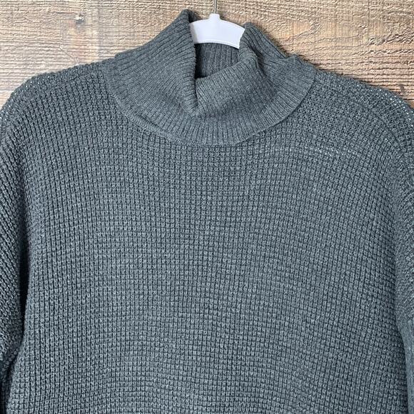 Michael Kors Pearl Heather Gray Turtleneck Round Hem Sweater Size Large - Picture 2 of 10